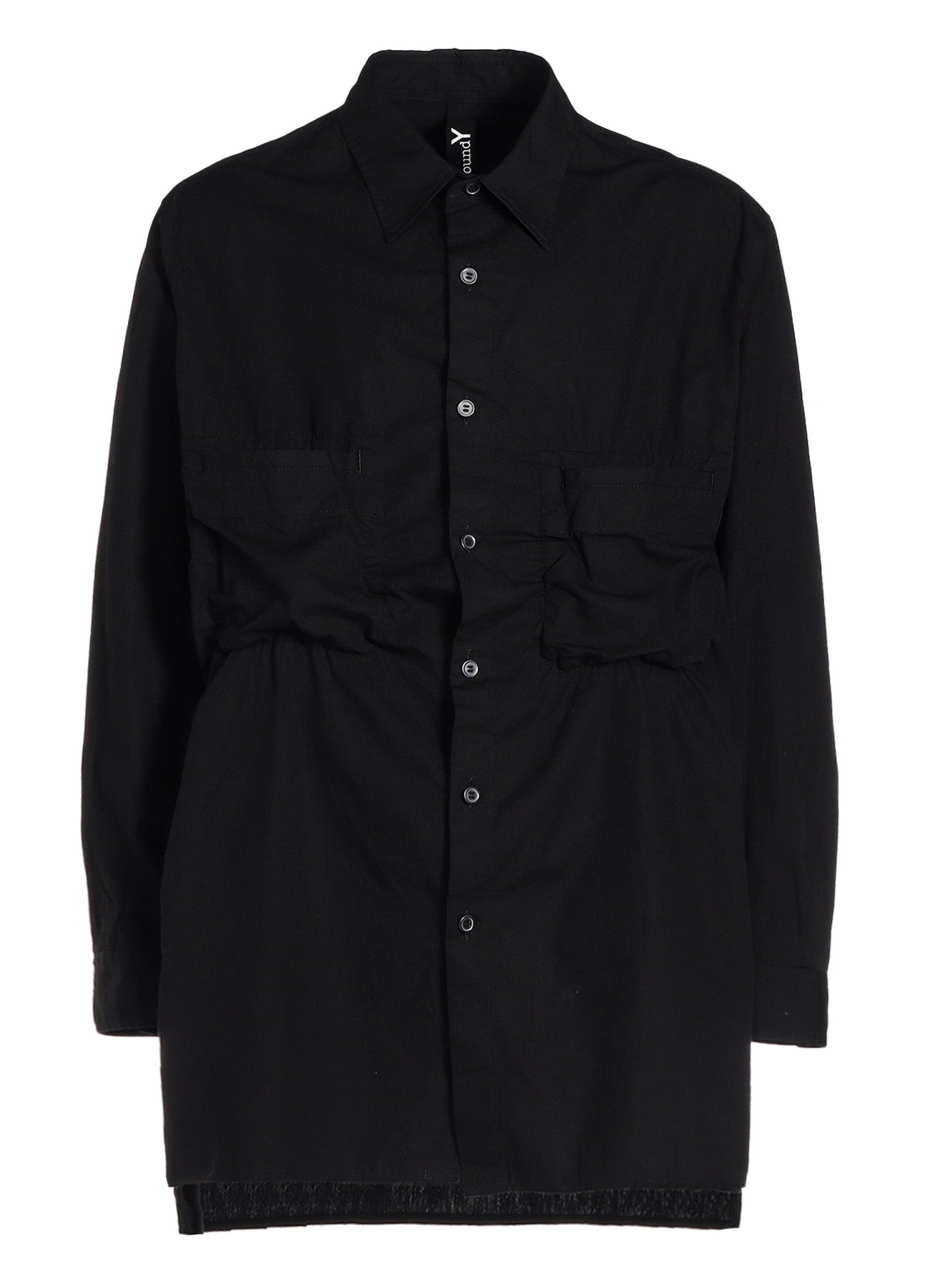 COTTON BROAD SHIRT WITH FULLED WOOL GAUZE POCKETS