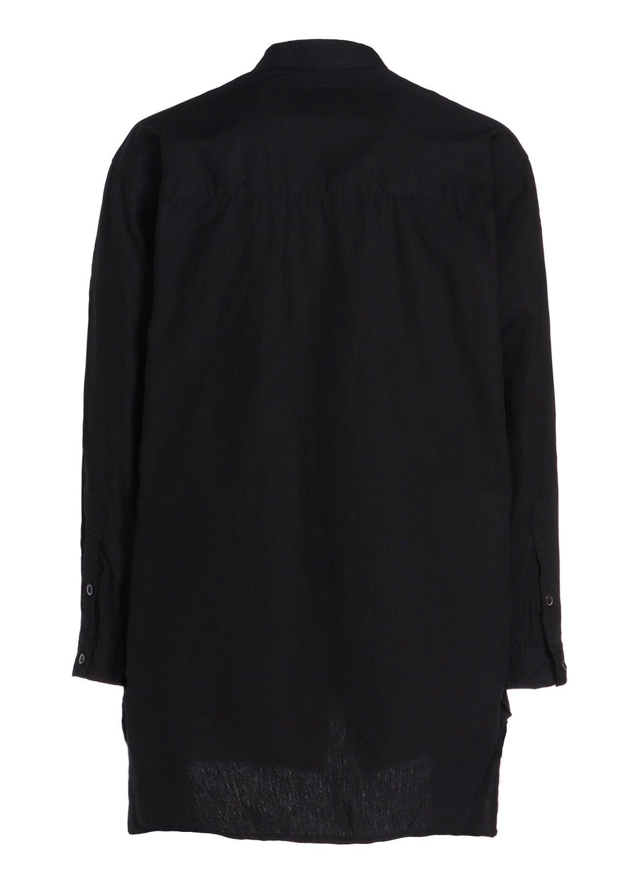 COTTON BROAD LONG SHIRT WITH FULLED WOOL GAUZE POCKETS