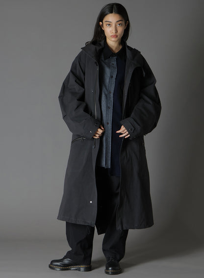 COTTON POPLIN WA ZIPPER POCKET MOD COAT