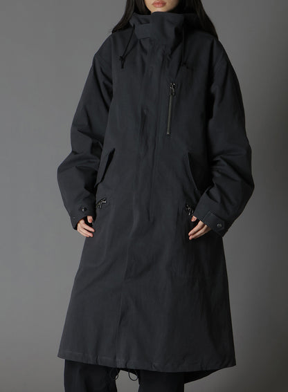 COTTON POPLIN WA ZIPPER POCKET MOD COAT