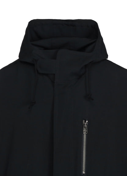 WOOL GABARDINE ZIPPER POCKET MOD COAT