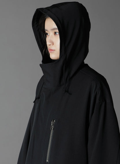 WOOL GABARDINE ZIPPER POCKET MOD COAT