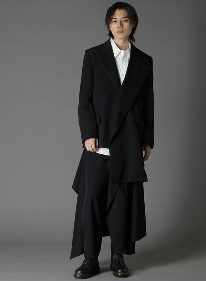 WOOL GABARDINE ASYMMETRICAL JACKET