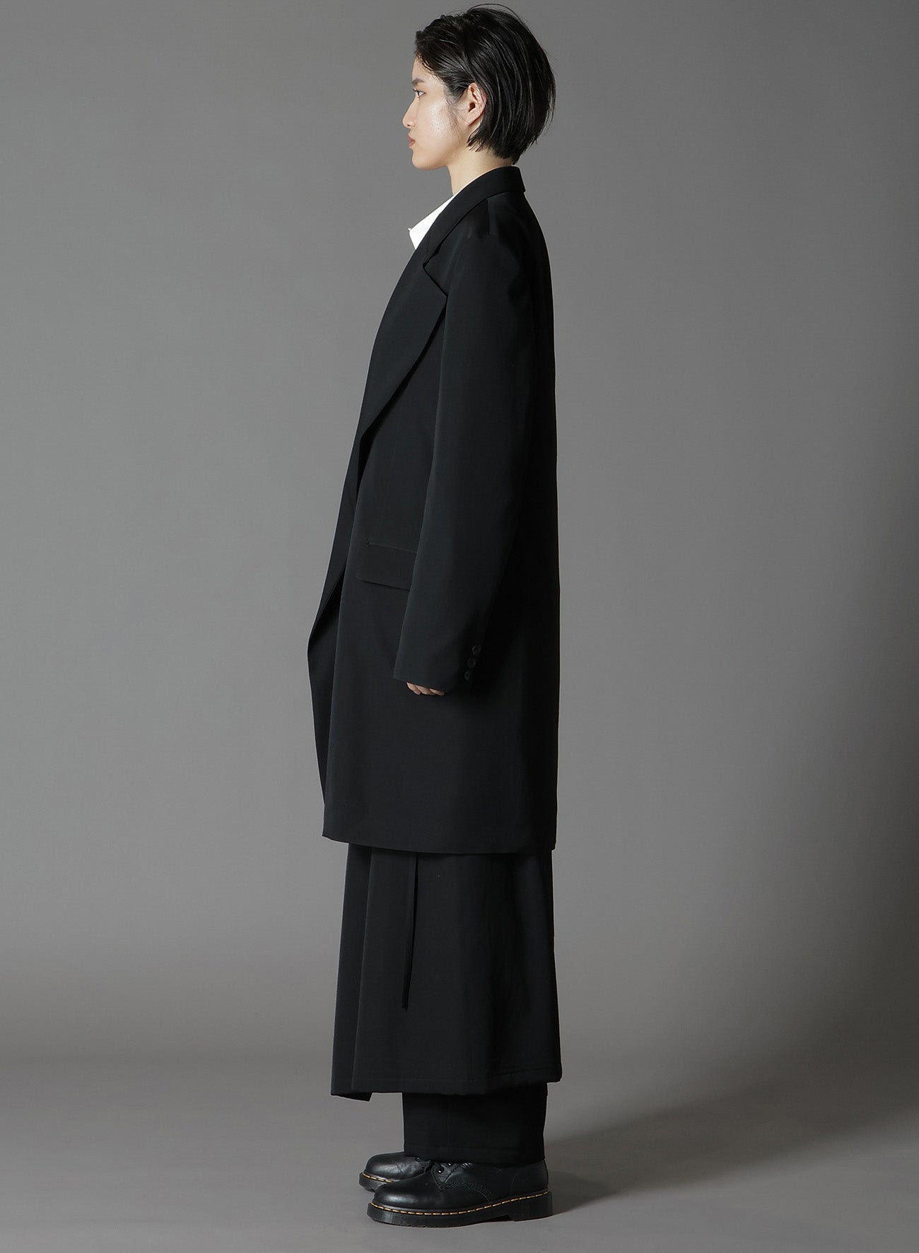 WOOL GABARDINE ASYMMETRICAL JACKET