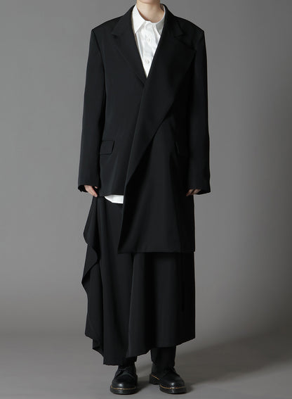 WOOL GABARDINE ASYMMETRICAL JACKET