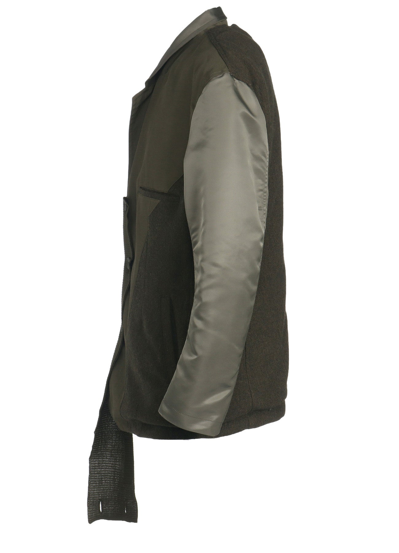 VARIOUS MATERIAL COMBINATION JACKET BACK EXTRA MATERIAL DESIGN