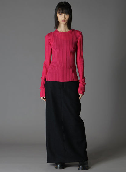 MERINO WOOL RIB CREW NECK KNITWEAR