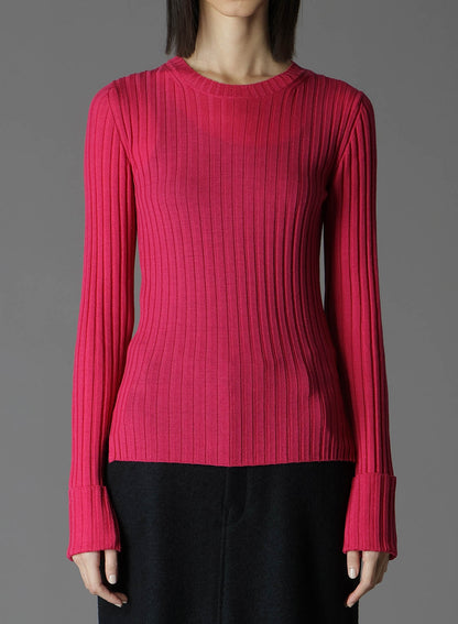 MERINO WOOL RIB CREW NECK KNITWEAR