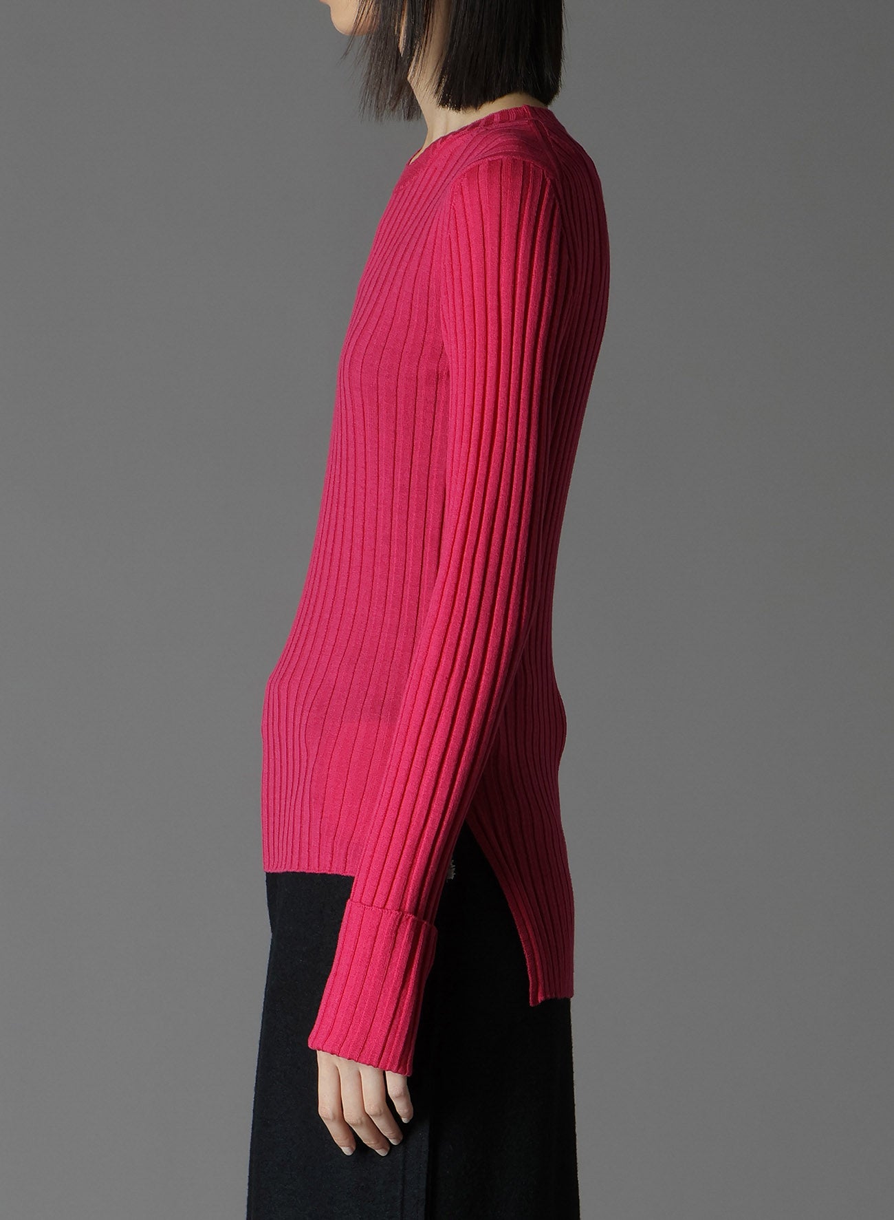 MERINO WOOL RIB CREW NECK KNITWEAR