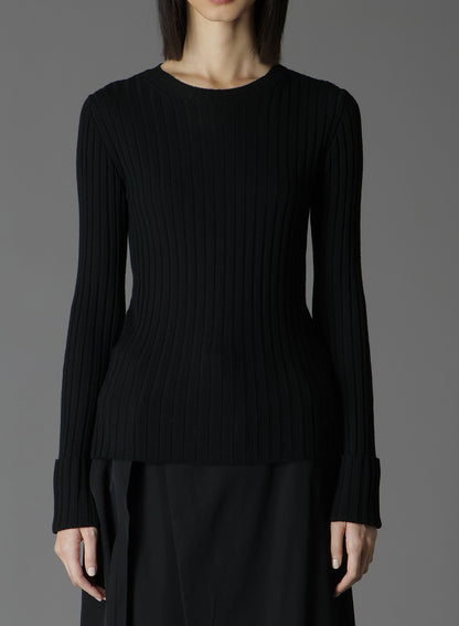 MERINO WOOL RIB CREW NECK KNITWEAR