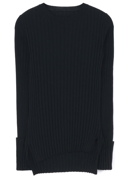 MERINO WOOL RIB CREW NECK KNITWEAR