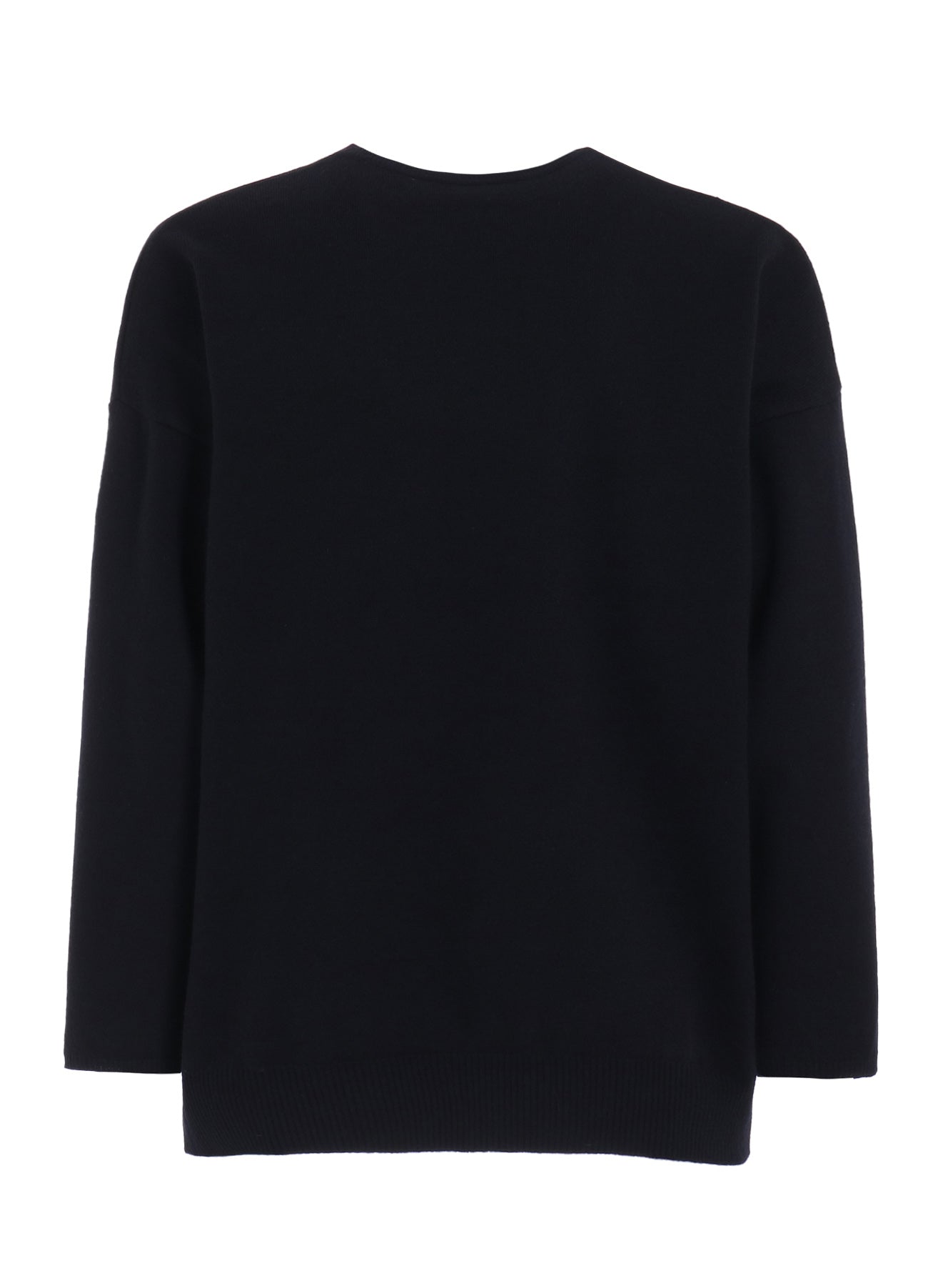 CASHMERE/EXTRA SUPER FINE WOOL ZIPPER CREW NECK KNIT