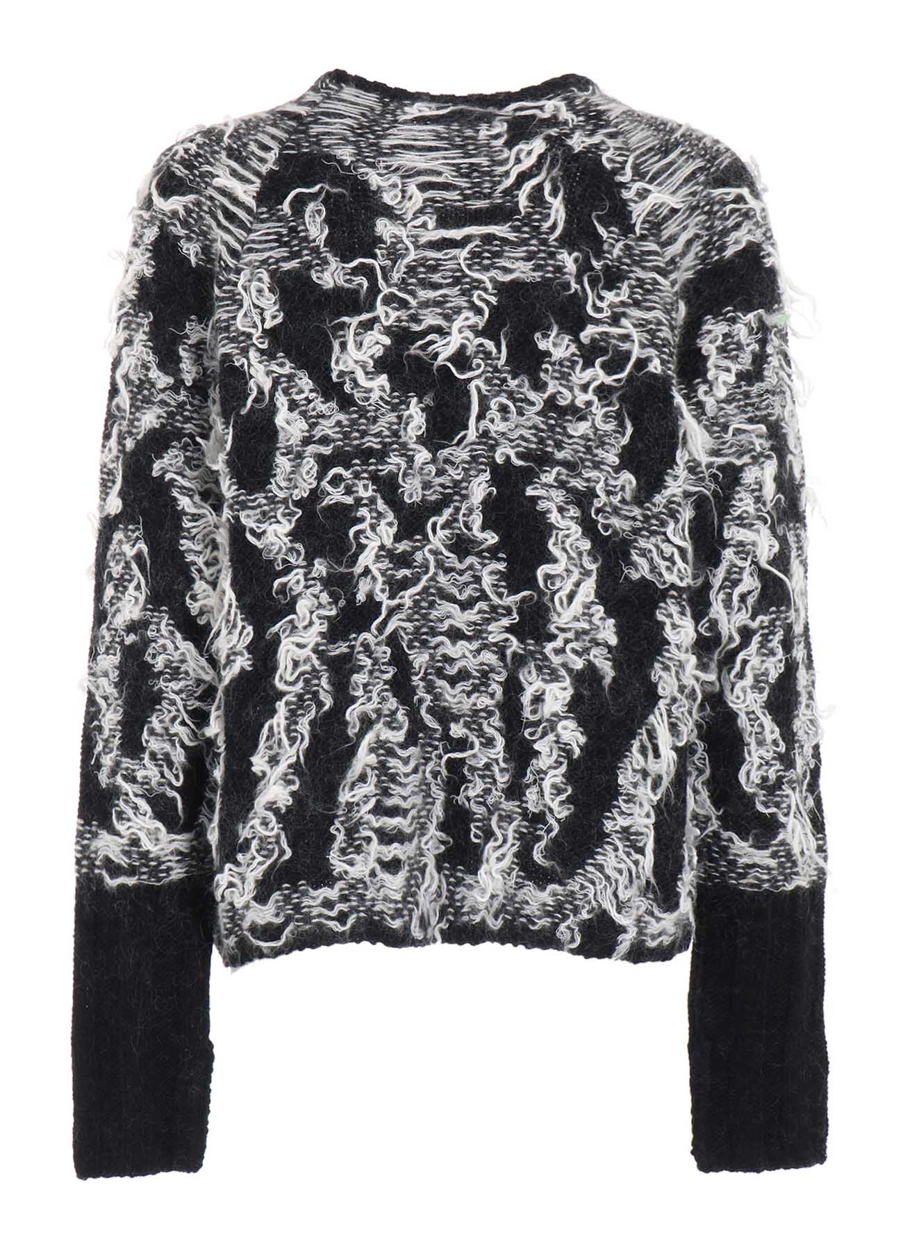 MOHAIR JACQUARD CREW NECK RAGLAN KNIT