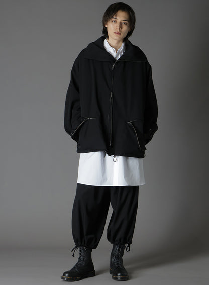 WOOL GABARDINE BALLOON PANTS