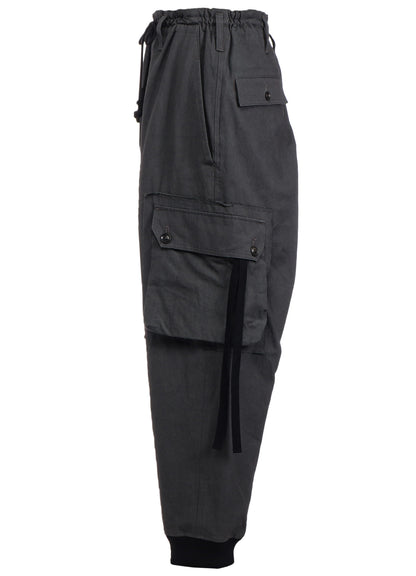 COTTON ZAZA CROSS WA RIBBED HEM CARGO PANTS