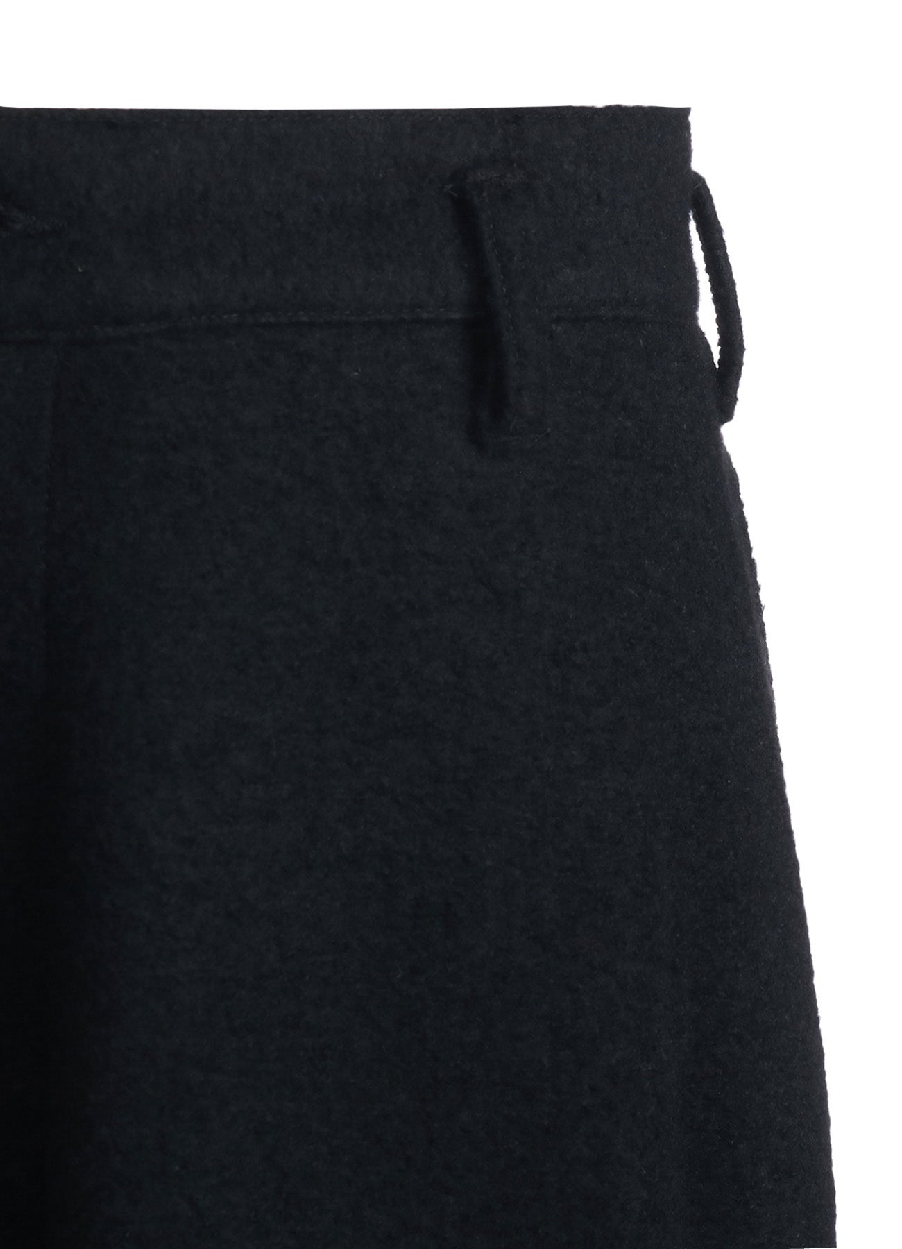 WOOL COMPRESSED BOUCLE RIBBED HEM PANTS