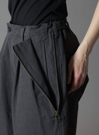 COTTON POPLIN WA ZIPPER POCKET PANTS