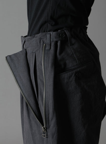 COTTON POPLIN WA ZIPPER POCKET PANTS