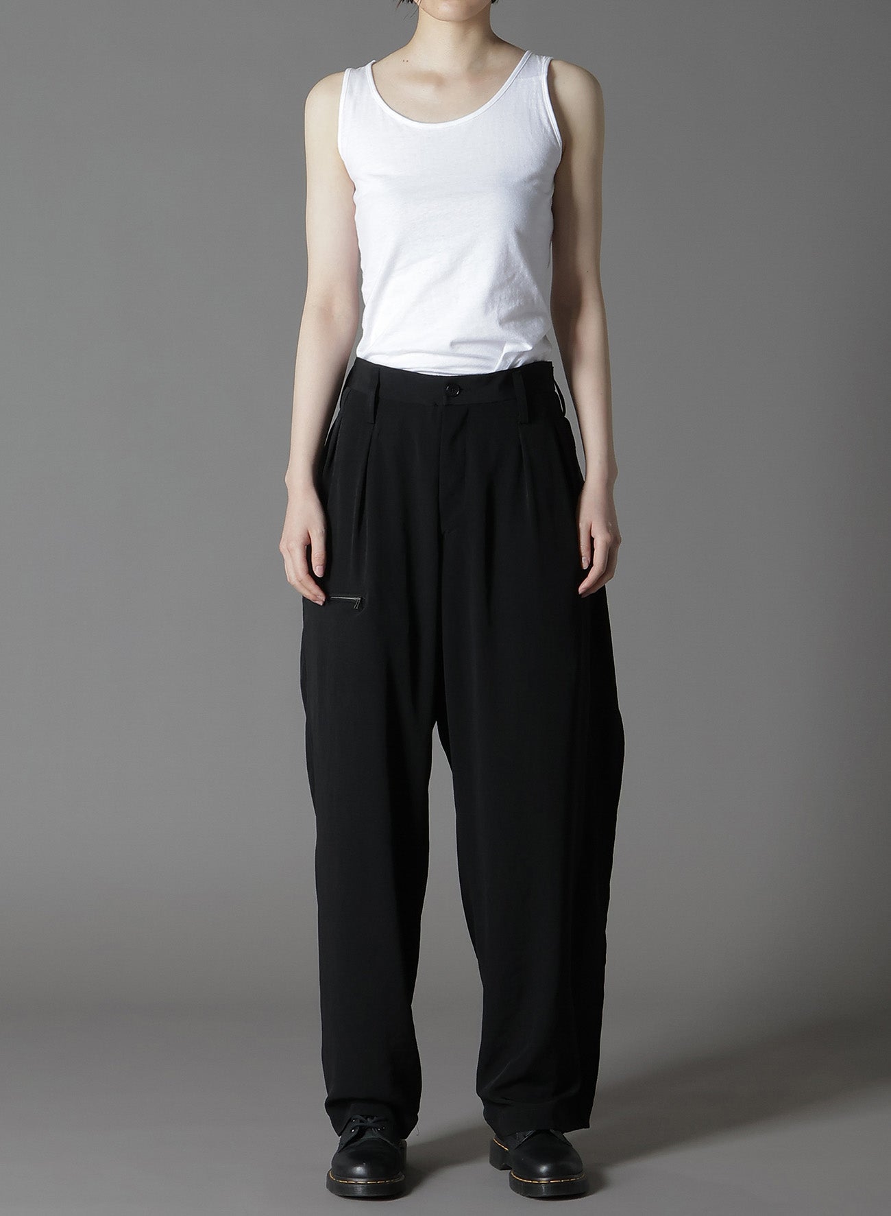 CREPE DE CHINE SIDE TRIMMED PANTS