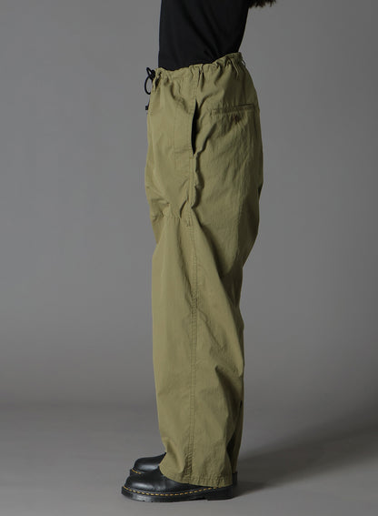 COTTON/NYLON OXFORD STRING PANTS WITH FULLED WOOL GAUZE POCKETS