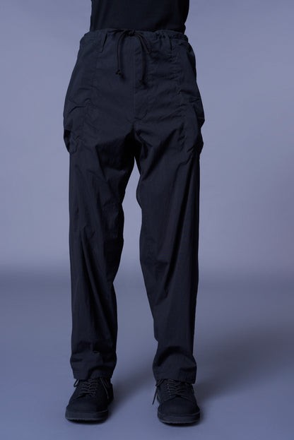 COTTON/NYLON OXFORD STRING PANTS WITH FULLED WOOL GAUZE POCKETS