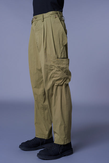 COTTON/NYLON OXFORD PANTS WITH FULLED WOOL GAUZE POCKETS