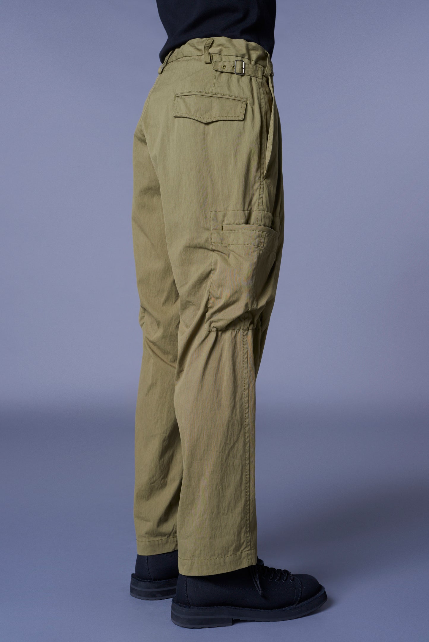 COTTON/NYLON OXFORD PANTS WITH FULLED WOOL GAUZE POCKETS