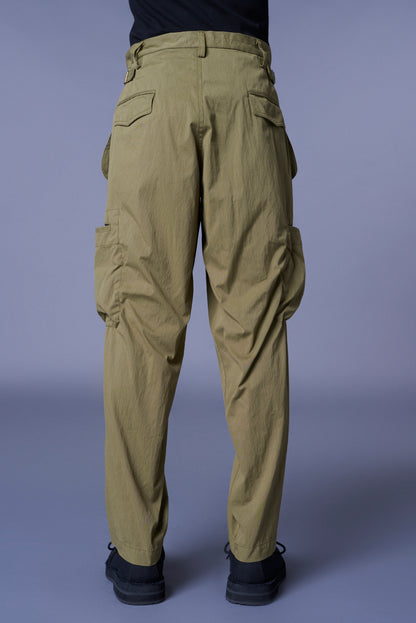 COTTON/NYLON OXFORD PANTS WITH FULLED WOOL GAUZE POCKETS