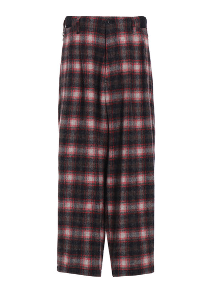 CHECKED SHAGGY WOOL ZIPPER POCKET PANTS