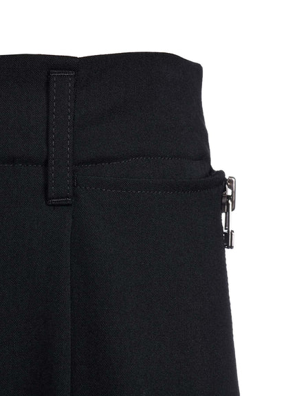 WOOL GABARDINE ZIPPER POCKET SKIRT