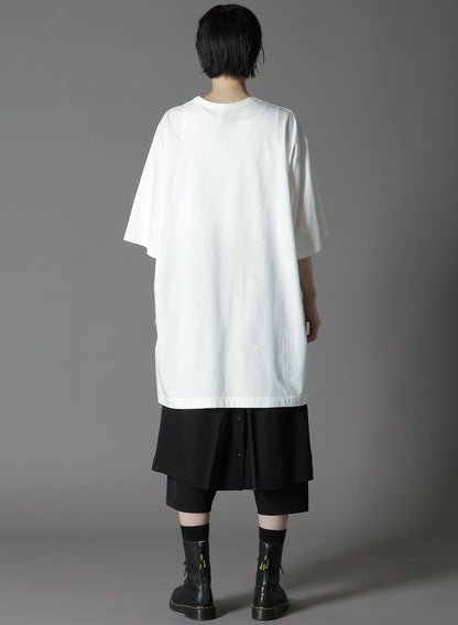 COTTON JERSEY SLIT JUMBO T-SHIRT