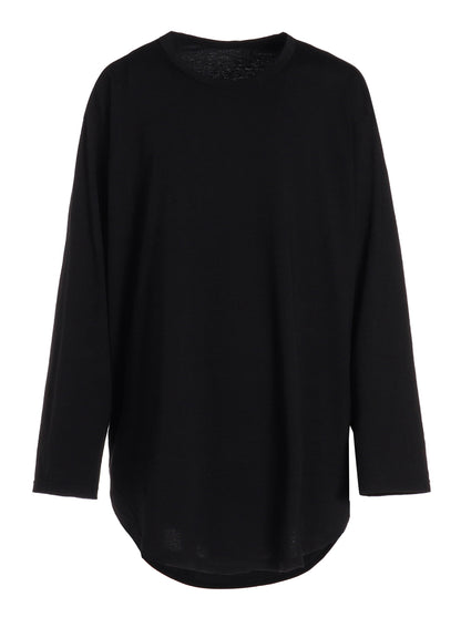 COTTON JERSEY ROUND HEM JUMBO LONG SLEEVE T