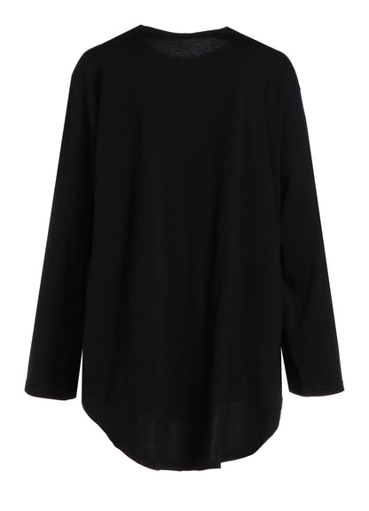 COTTON JERSEY ROUND HEM JUMBO LONG SLEEVE T