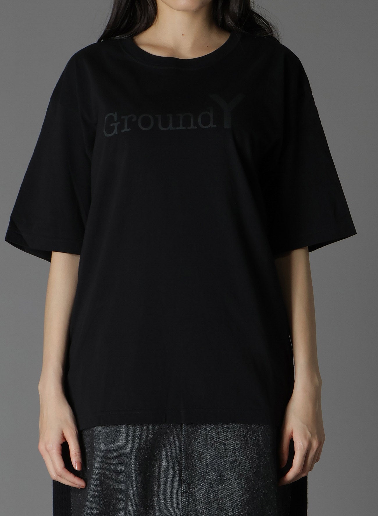 BLACK Ground Y LOGO GRAPHIC PRINT STANDARD T-SHIRT