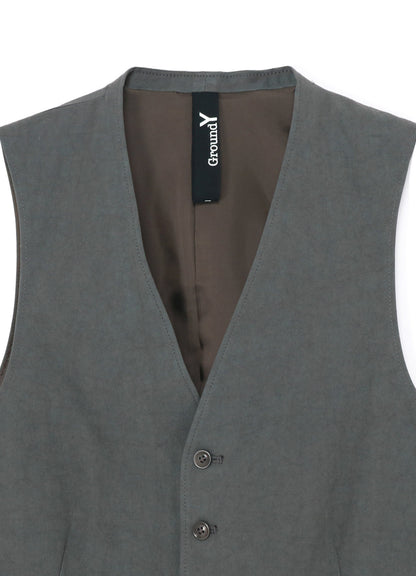 COTTON ZAZA CROSS WA ZIPPER POCKET VEST