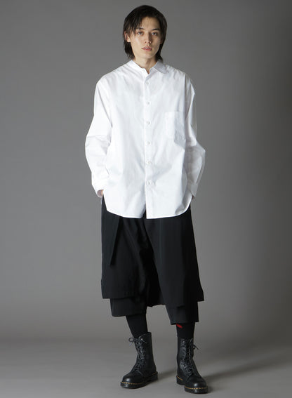 COTTON BROADCLOTH COLLAR CUT-OFF SHIRT