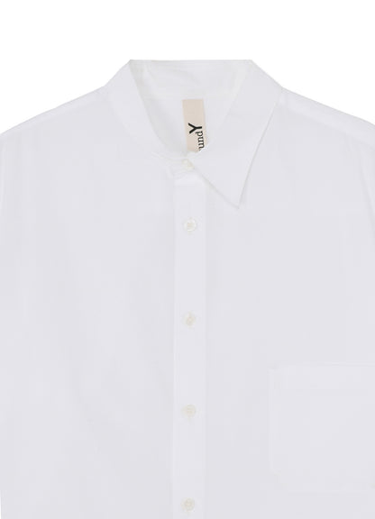 COTTON BROADCLOTH COLLAR CUT-OFF SHIRT