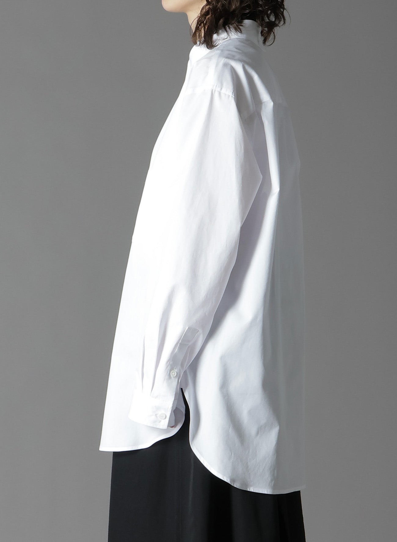 COTTON BROADCLOTH COLLAR CUT-OFF SHIRT