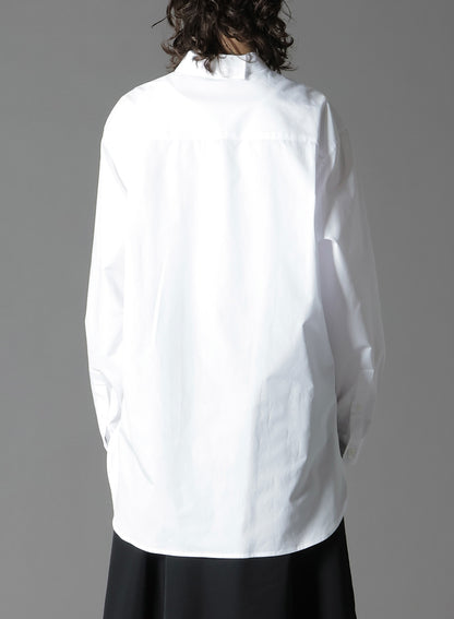 COTTON BROADCLOTH COLLAR CUT-OFF SHIRT