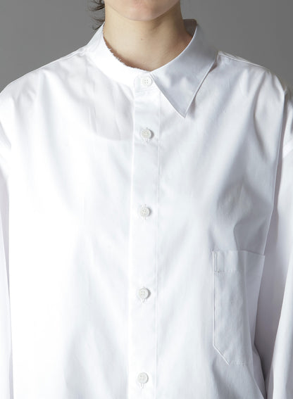 COTTON BROADCLOTH COLLAR CUT-OFF SHIRT