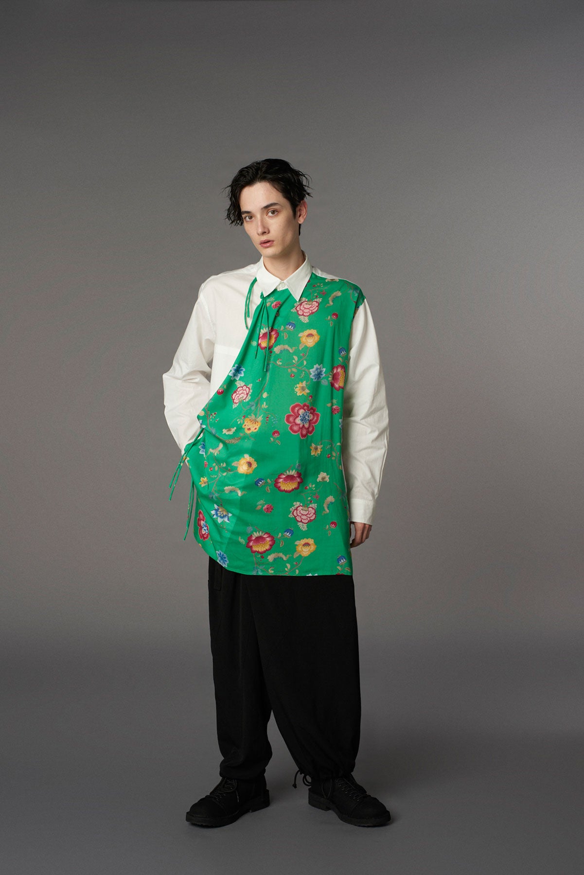 【1/17 10:00(JST) Release】RAYON CHINESE FLOWER+COTTON BROAD CHANPA  SHIRT