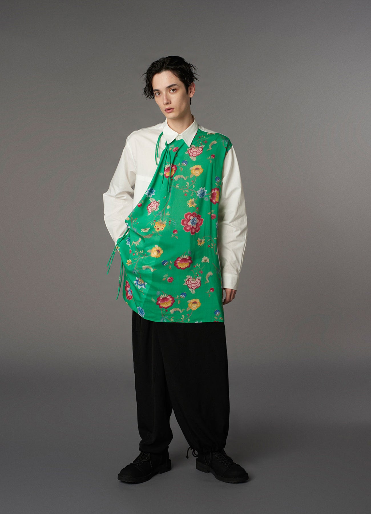 【1/17 10:00(JST) Release】RAYON CHINESE FLOWER+COTTON BROAD CHANPA  SHIRT