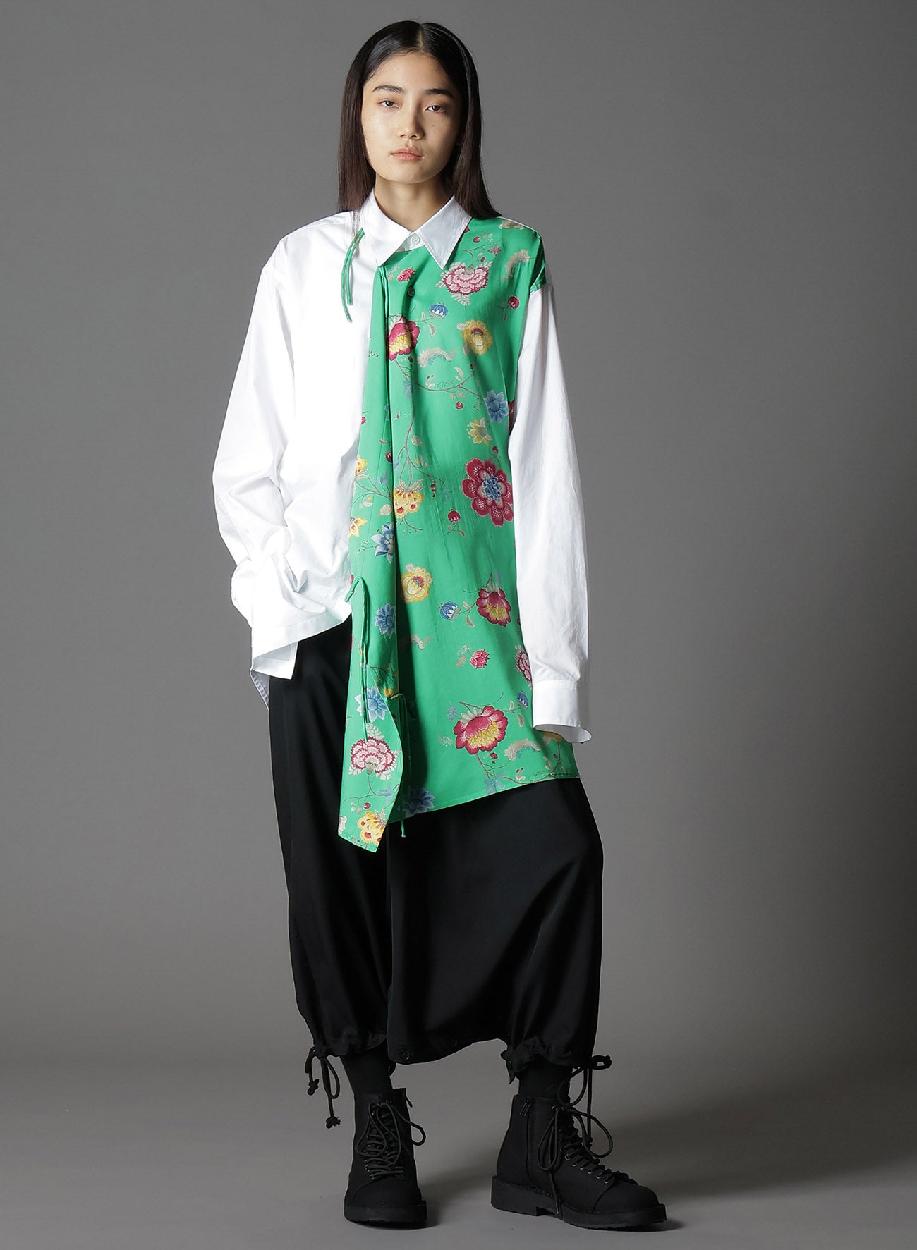 【1/17 10:00(JST) Release】RAYON CHINESE FLOWER+COTTON BROAD CHANPA  SHIRT