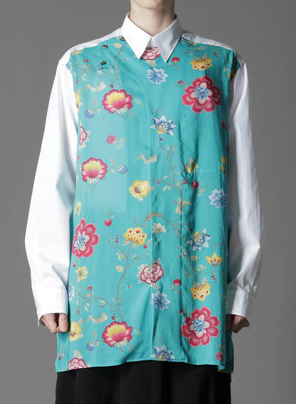 【1/17 10:00(JST) Release】RAYON CHINESE FLOWER+COTTON BROAD  EXTRA MATERIAL BLOUSE