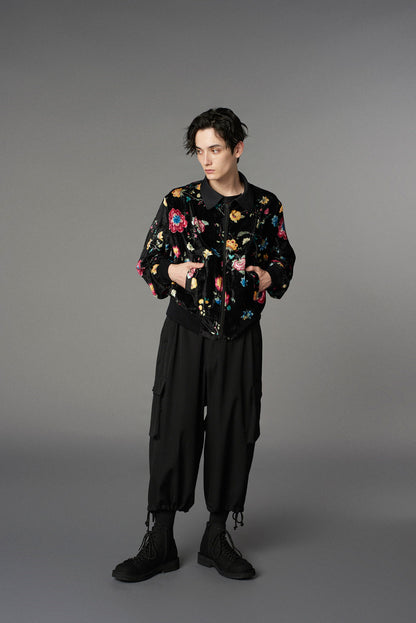 【1/17 10:00(JST) Release】RAYON VELVET CHINESE FLOWER+NY SWITCHING MATERIAL BLOUSON