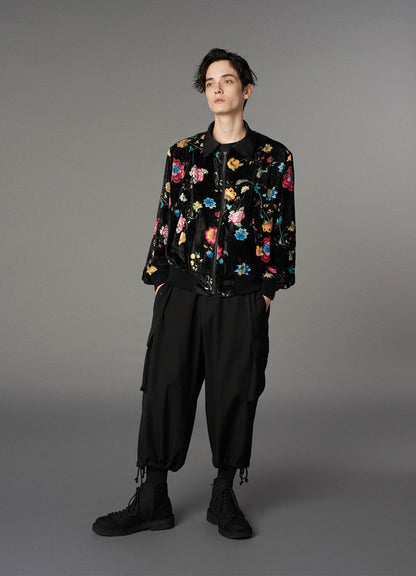 【1/17 10:00(JST) Release】RAYON VELVET CHINESE FLOWER+NY SWITCHING MATERIAL BLOUSON