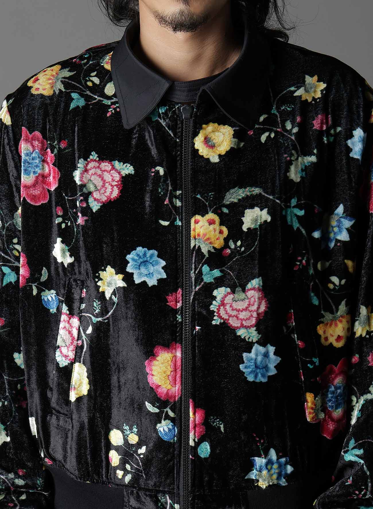 【1/17 10:00(JST) Release】RAYON VELVET CHINESE FLOWER+NY SWITCHING MATERIAL BLOUSON