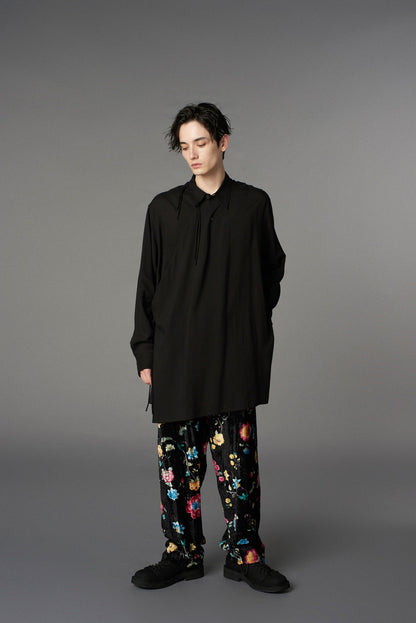 【1/17 10:00(JST) Release】RAYON VELVET PRINT CHINESE FLOWER WAIST DRAWSTRING PANTS