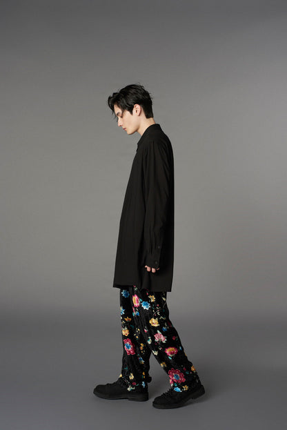 【1/17 10:00(JST) Release】RAYON VELVET PRINT CHINESE FLOWER WAIST DRAWSTRING PANTS