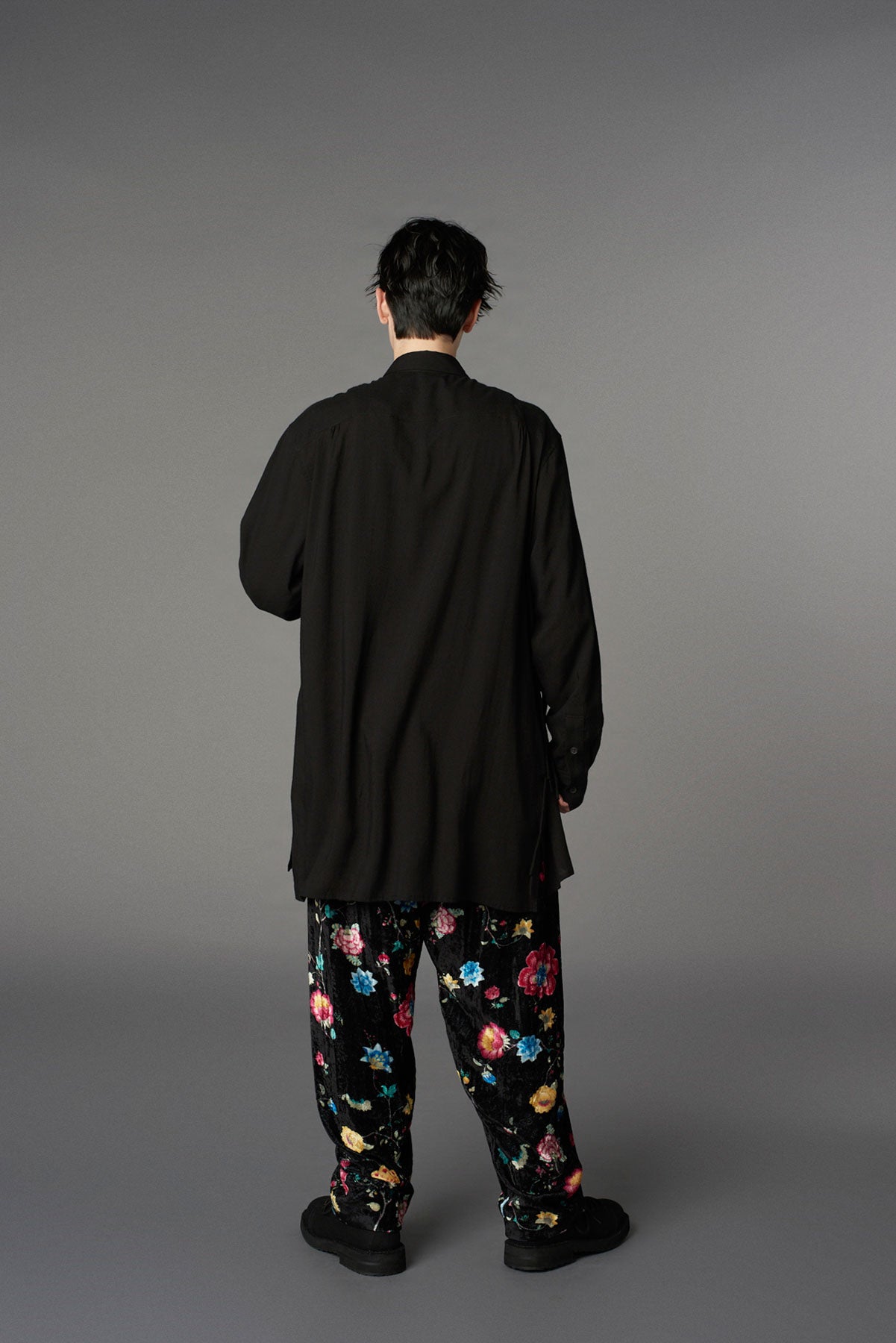 【1/17 10:00(JST) Release】RAYON VELVET PRINT CHINESE FLOWER WAIST DRAWSTRING PANTS